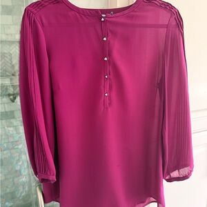 Medium Antonio Melani Elegant  Magenta Sheer Blouse
